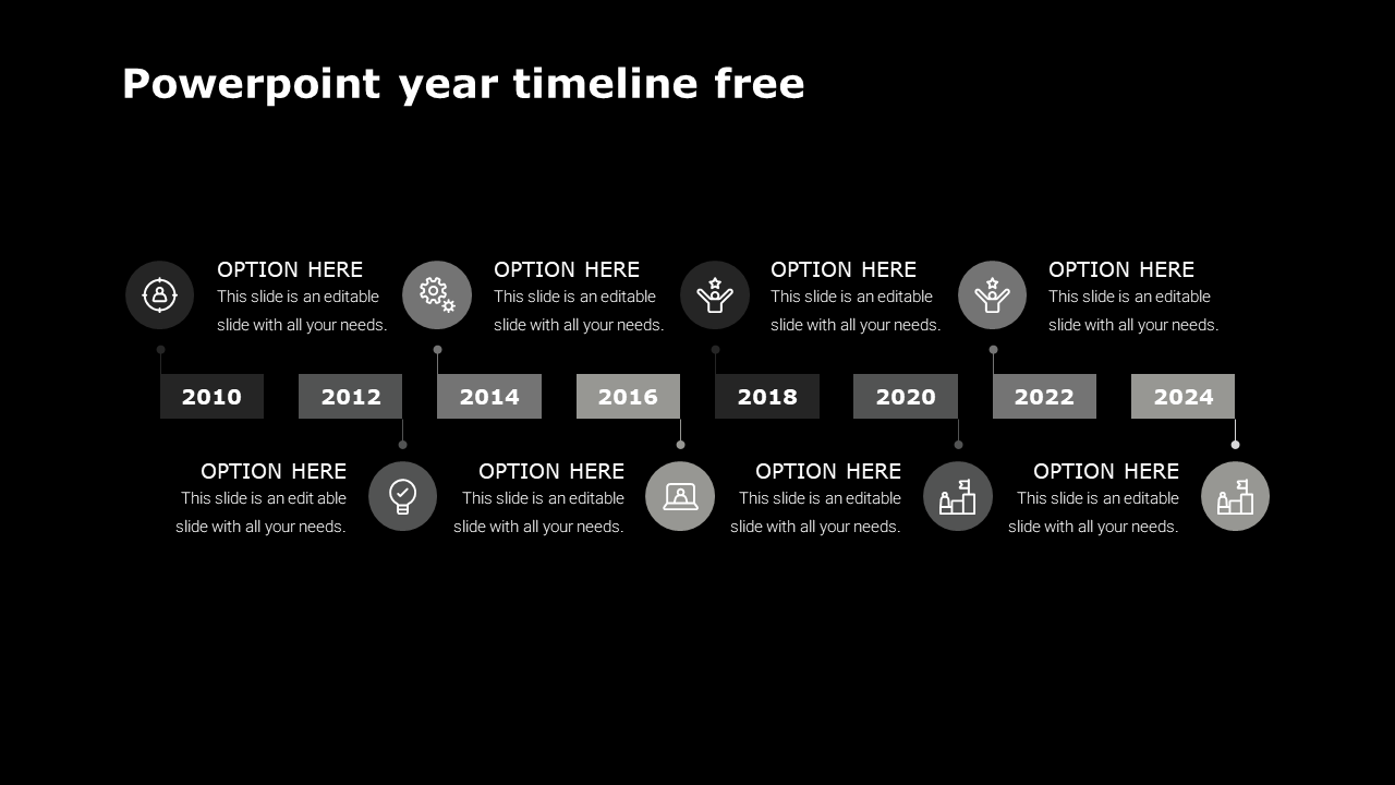 Free - Creative PowerPoint Year Timeline Free Download